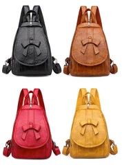 Bow Women Backpack Pu Leather Schoolbags Backpacks Multifunction