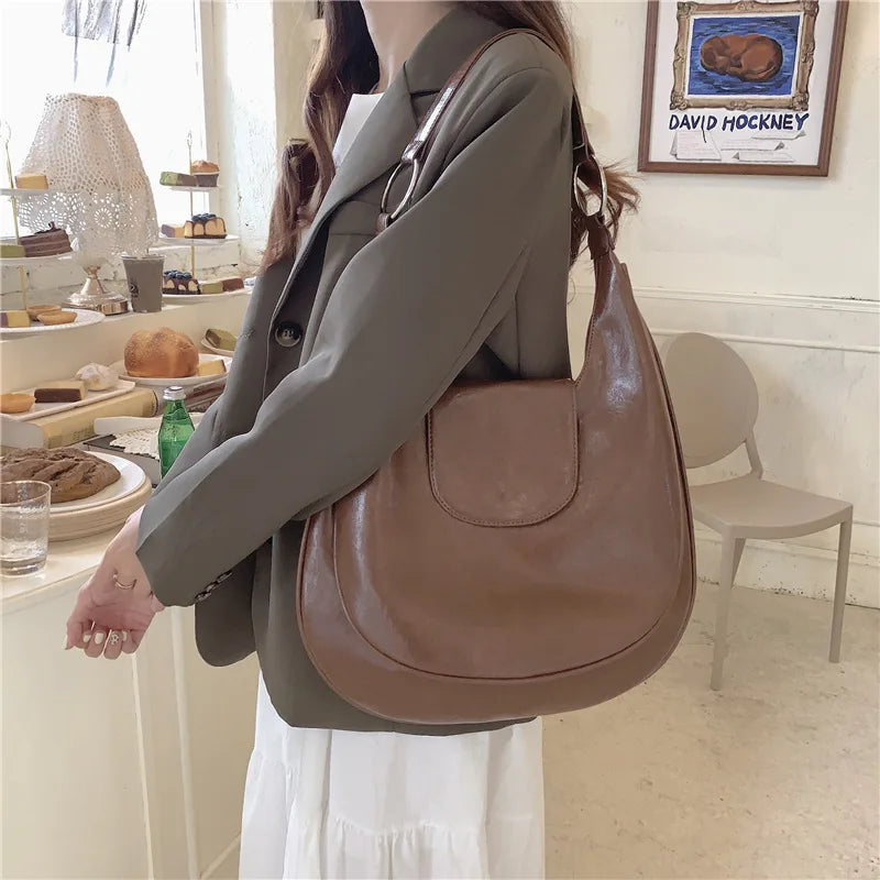 Hobos Women's Shoulder Bag Soft PU Leather Messenger Handbag