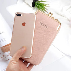 Leather Mini Phone Bag Women Shoulder Clutch Wallet