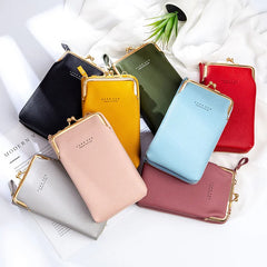 Leather Mini Phone Bag Women Shoulder Clutch Wallet
