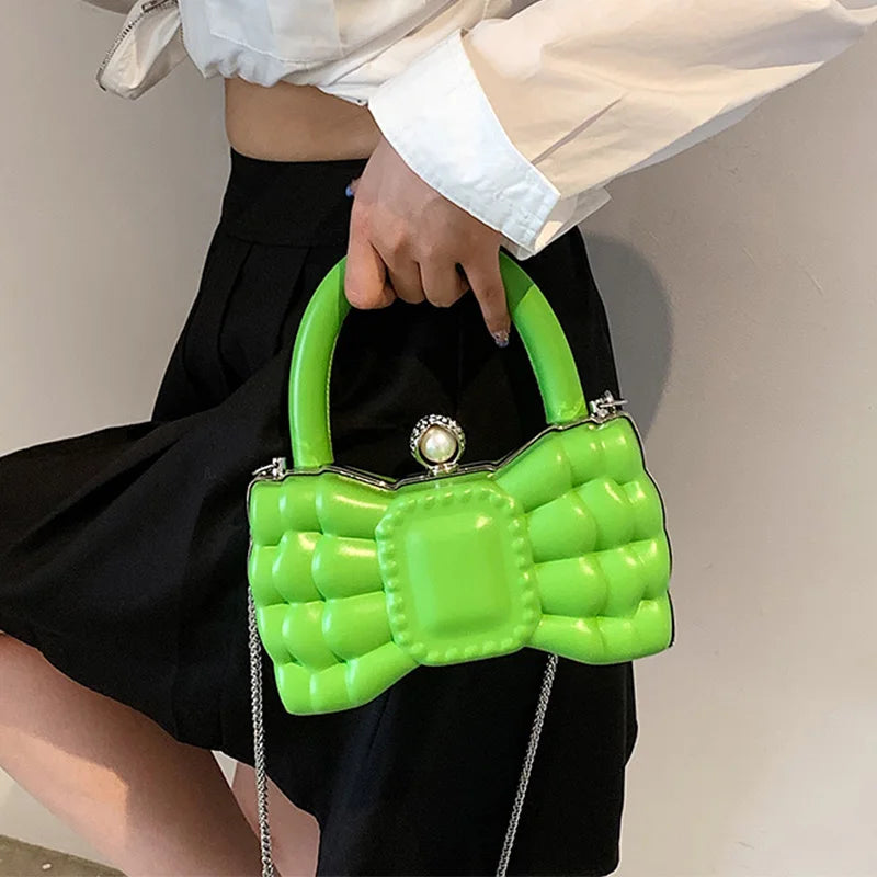 Bow-knot Hobo Bag Leather Mini Crossbody Handbag