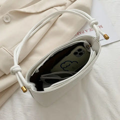 Plaid PU Leather Shoulder Bucket Bag Small Square Messenger Handbag