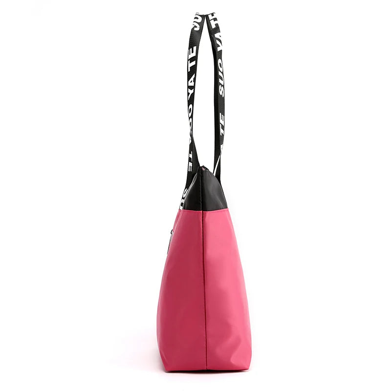 Women's Waterproof Nylon Shoulder Bag Large Capacity Tote