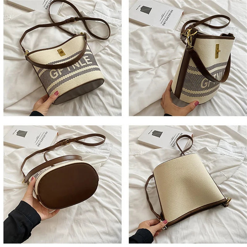 Nylon Bucket Bag Crossbody Waterproof Shoulder Casual Purse