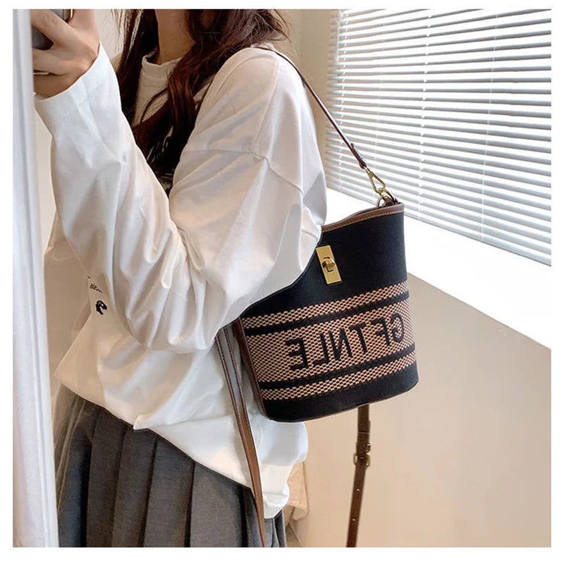 Nylon Bucket Bag Crossbody Waterproof Shoulder Casual Purse