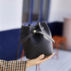 Bucket Shoulder Bag Women Crossbody Bag Drawstring Handbag