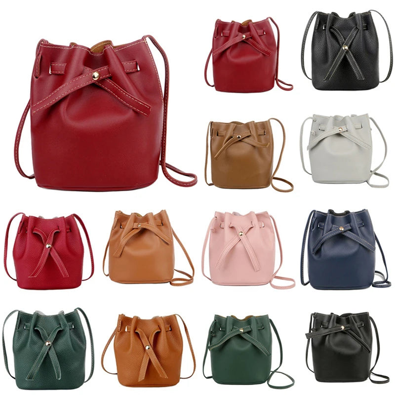 Bucket Shoulder Bag Women Crossbody Bag Drawstring Handbag