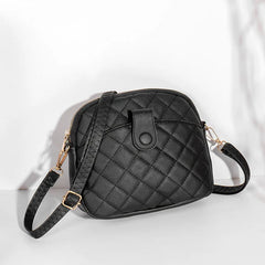 Plaid PU Leather Crossbody Shoulder Bag for Women