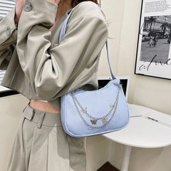 Women's Small Tote Bag with Butterfly Chain Detail