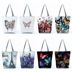 Butterfly Printed Handbags Portable High Capacity Animal Women Shoulder Bag