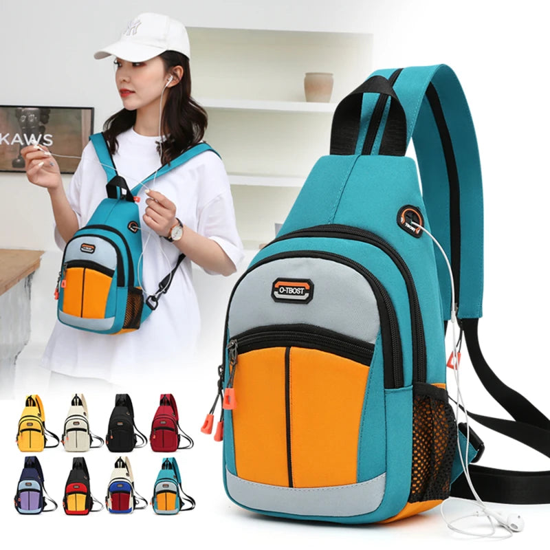 Canvas Chest Pack for Men Women Crossbody Shoulder Bags Messenger Bag Fanny Pack
