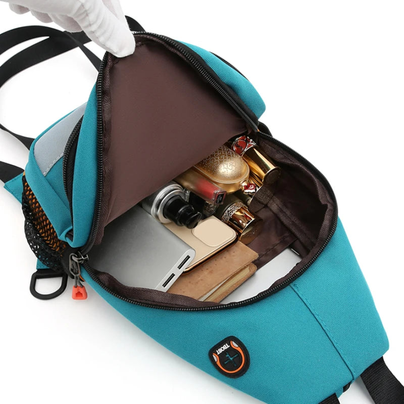 Canvas Chest Pack for Men Women Crossbody Shoulder Bags Messenger Bag Fanny Pack
