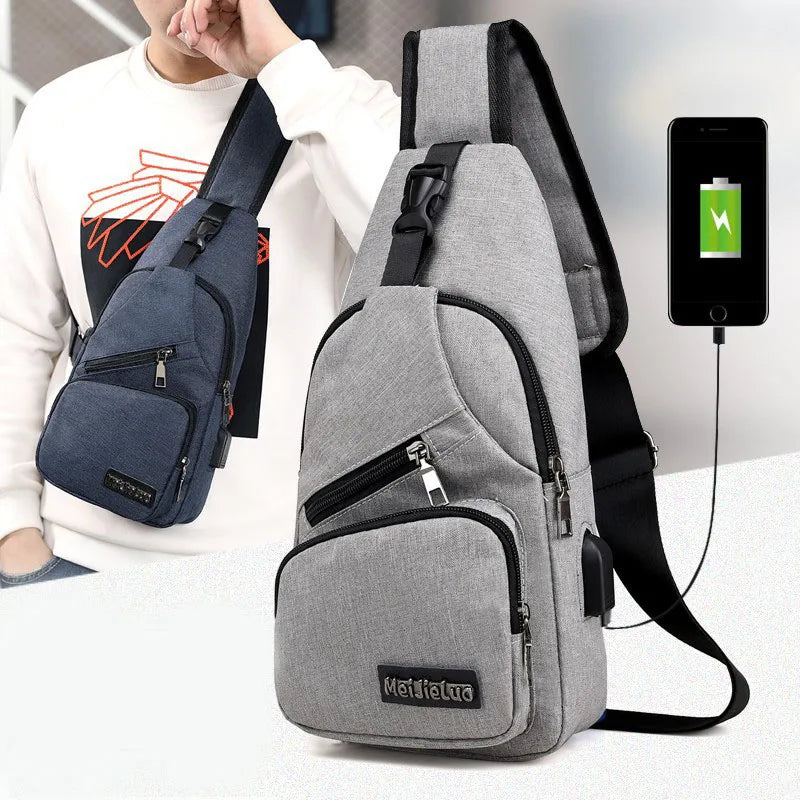 Canvas Chest Pack Crossbody Shoulder Bag Fanny Pack Mini Waist Chest Bag