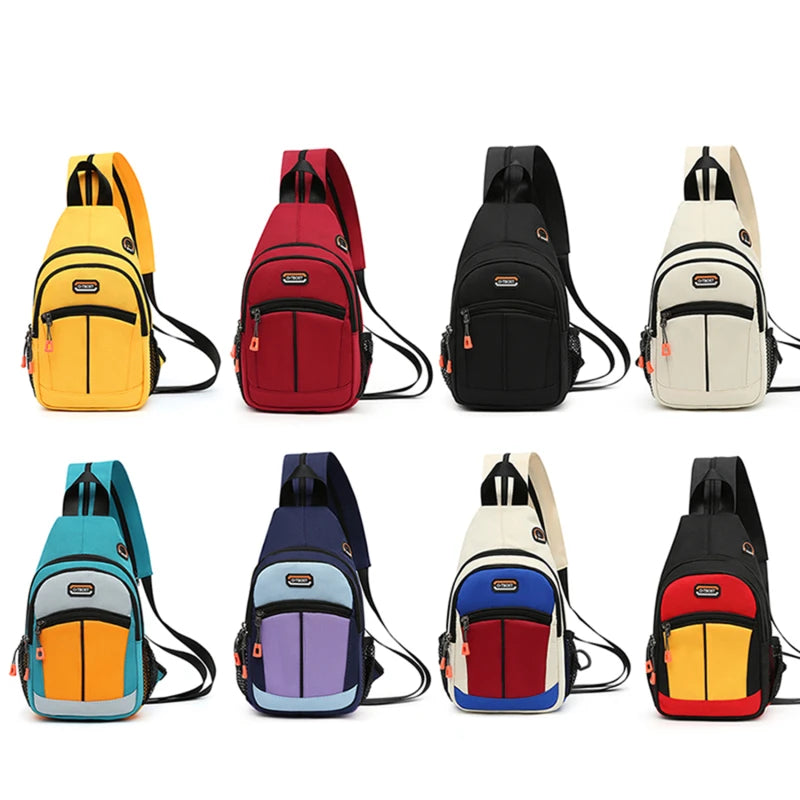 Canvas Chest Pack for Men Women Crossbody Shoulder Bags Messenger Bag Fanny Pack