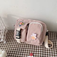 Canvas Crossbody Bag Small Shoulder Messenger Handbag Purse Flap