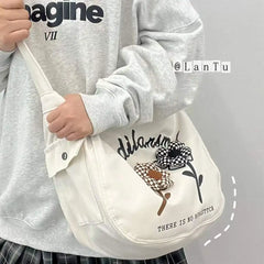 Canvas Messenger Bag Japanese Retro Versatile Students School Bags Women Handbag