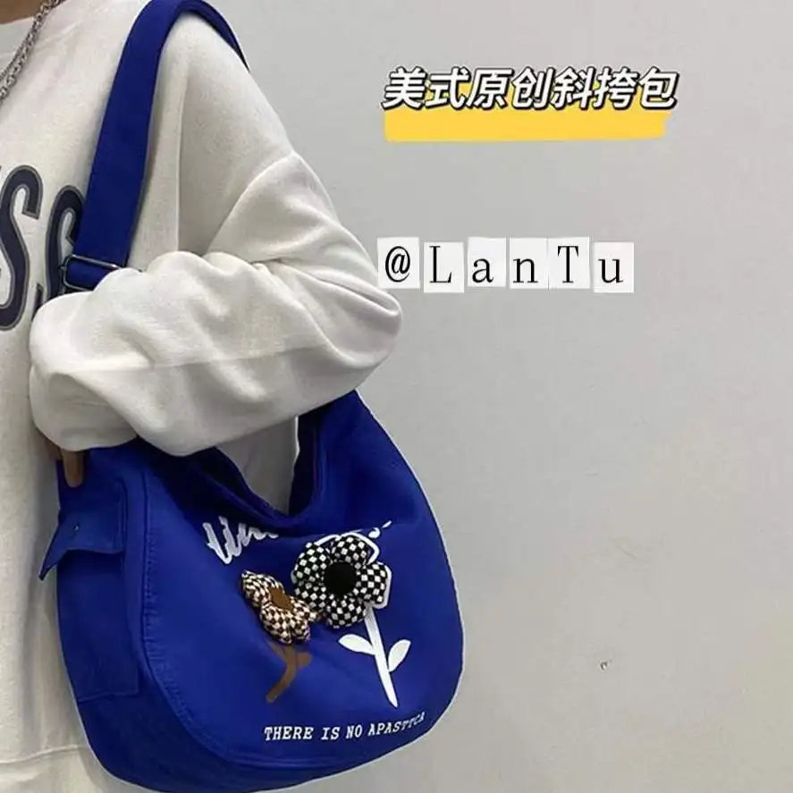 Canvas Messenger Bag Japanese Retro Versatile Students School Bags Women Handbag