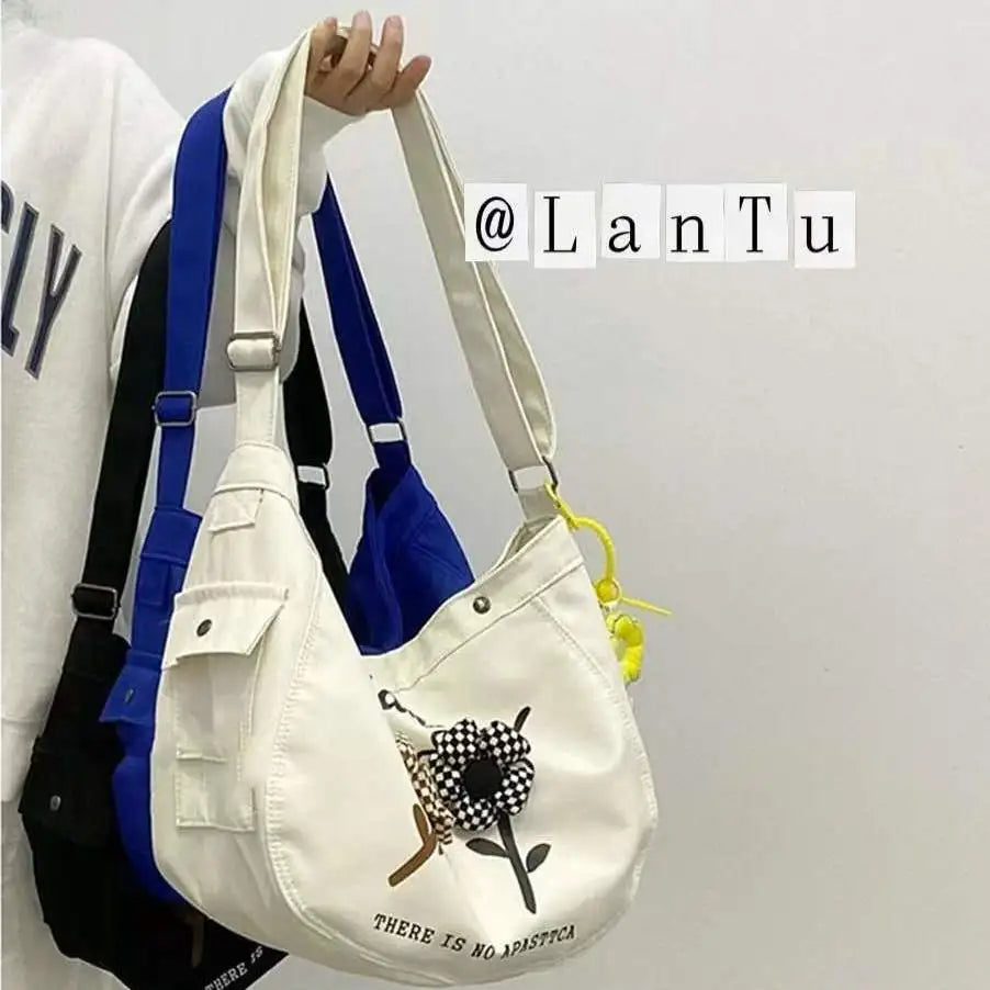 Canvas Messenger Bag Japanese Retro Versatile Students School Bags Women Handbag