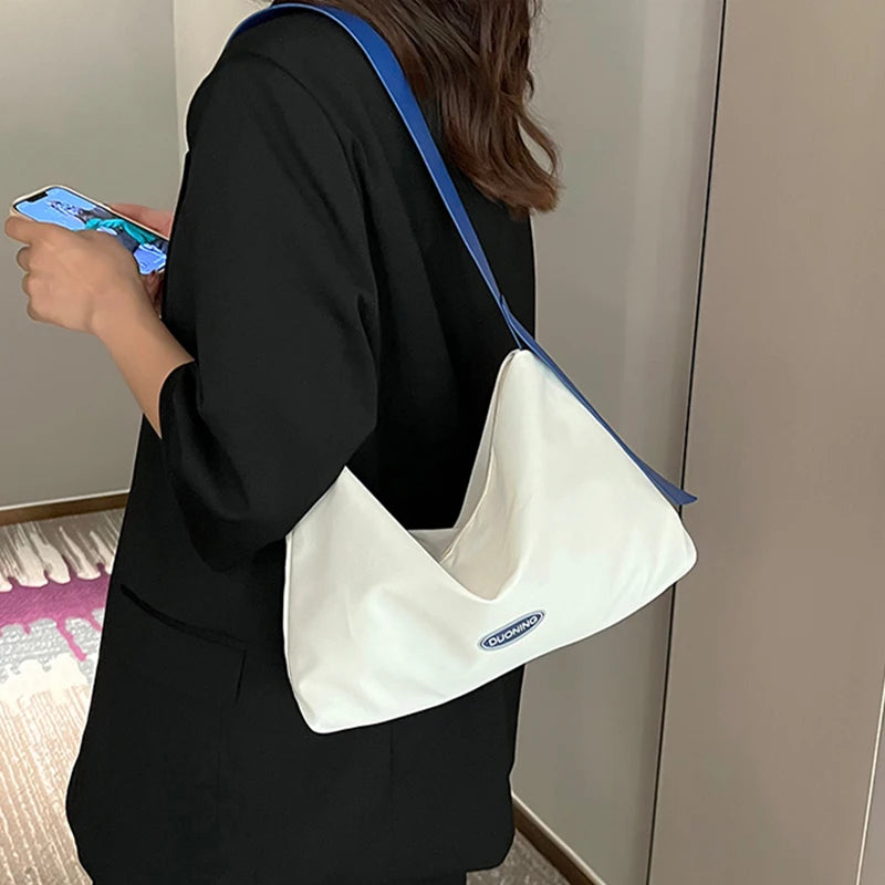 Canvas Shoulder Bag Women All-match Underarm