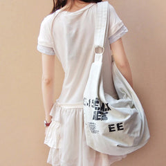 Large Capacity Canvas Tote Bag for Women Letter Handle Shoulder Bag