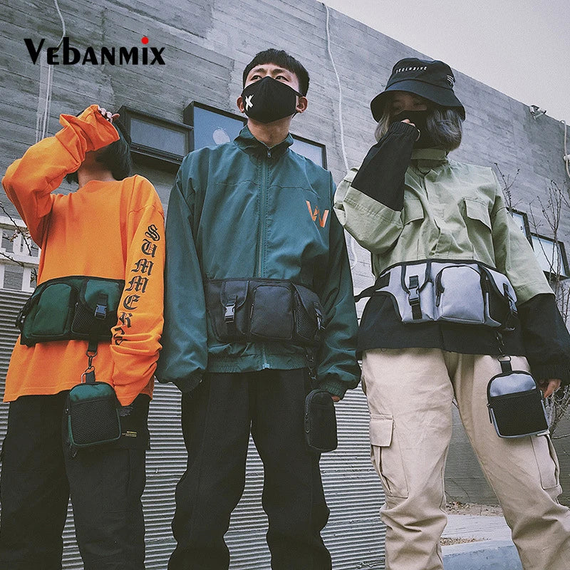 Canvas Waist Bag Belt Unisex Streetwear Functional Kanye Tactical Bag