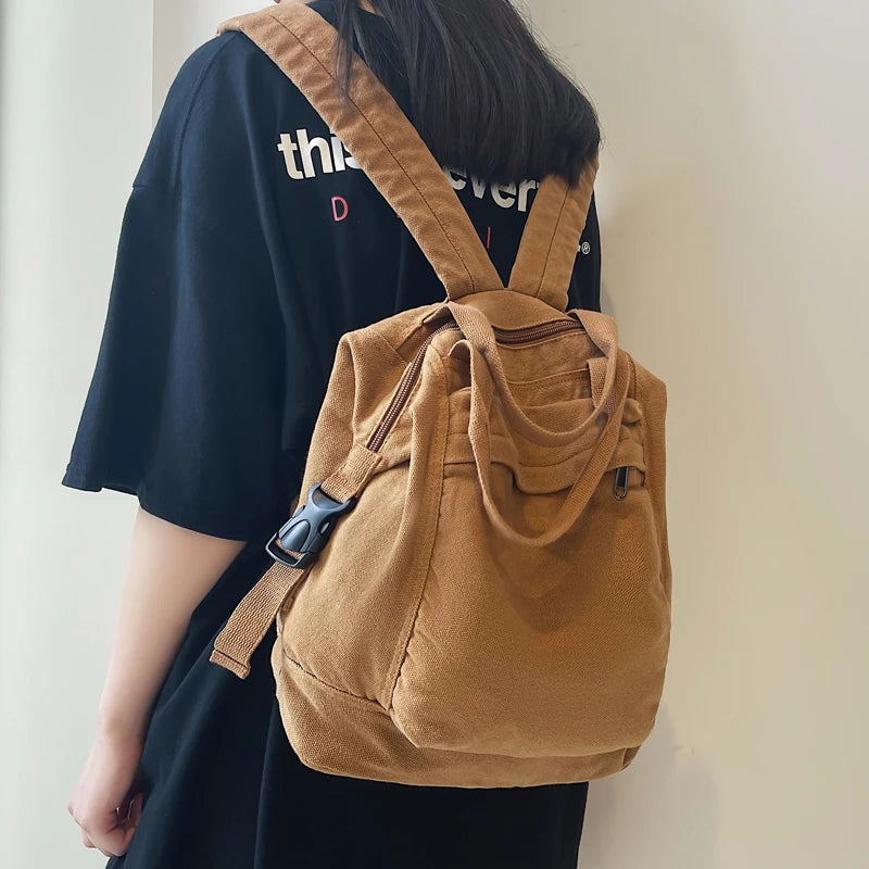 Canvas Women Bag Small Backpack Female School Bag for Teenage Girls
