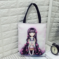 Cartoon Print Women's Tote Shoulder Bag