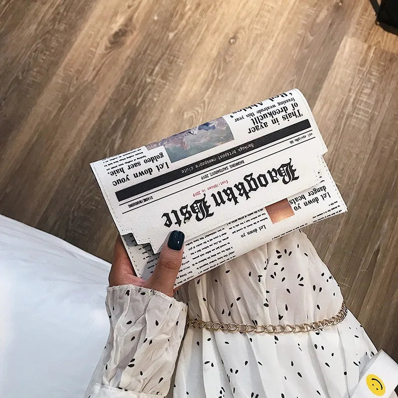 Chain Small Square Wallet Joker Newspaper Clutch Envelope Bag