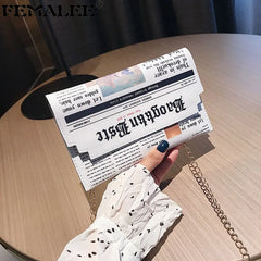 Chain Small Square Wallet Joker Newspaper Clutch Envelope Bag