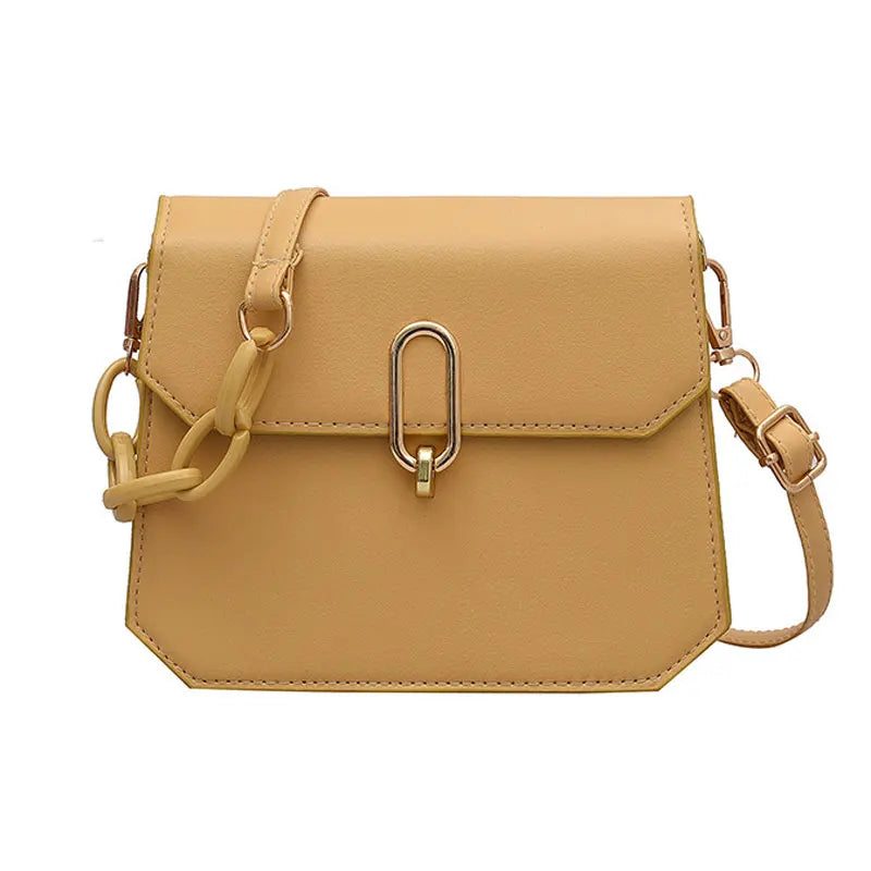 Chain Strap Crossbody Bag Soft Leather Saddle Small Shoulder Bag
