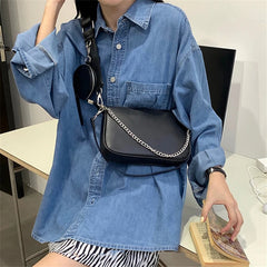 Hobo Shoulder Bag with Chain Crossbody Handbags