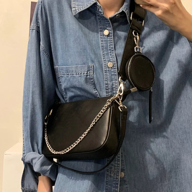 Hobo Shoulder Bag with Chain Crossbody Handbags