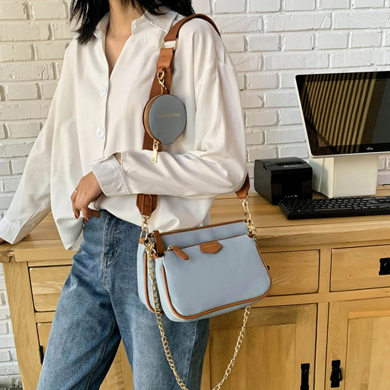 Wide Strap Crossbody Bags 3 Bag Set