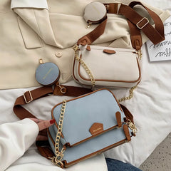 Crossbody Shoulder Bag 3-Piece Set Wide Strap Women's Messenger Bags