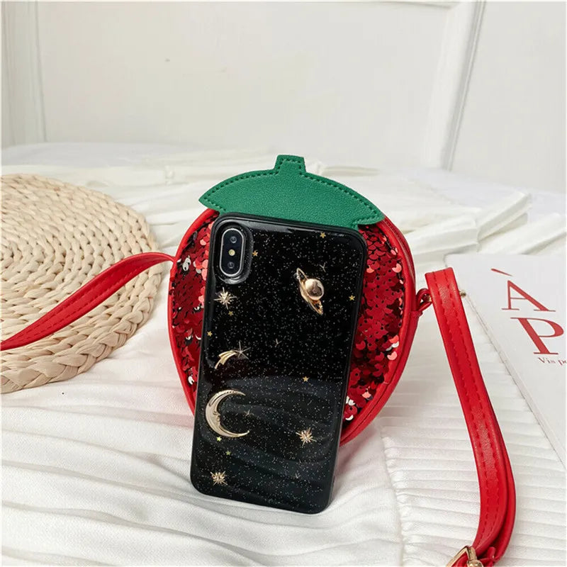 Girls Bling Sequin Handbag Shoulder Messenger Crossbody Wallet