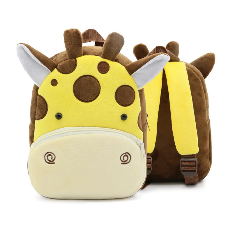 3D Cartoon Print Mini Kids Backpack Plush School Bag