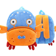 3D Cartoon Print Mini Kids Backpack Plush School Bag
