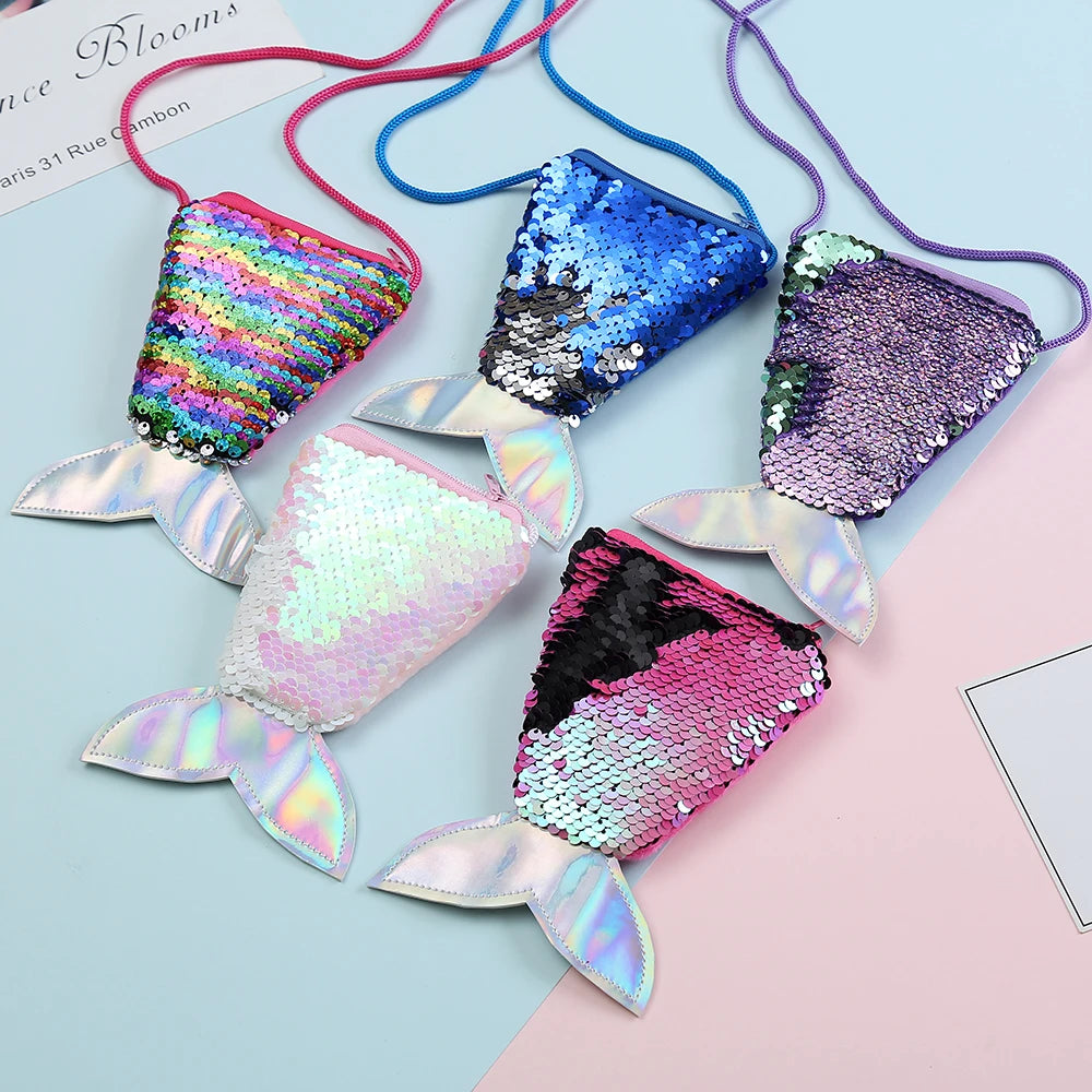 Kids Sequin Coin Purse Mini Shoulder Crossbody Bag for Little Baby Girl