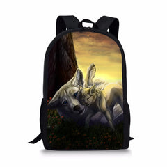 Wolf Prints Kids School Book Bag