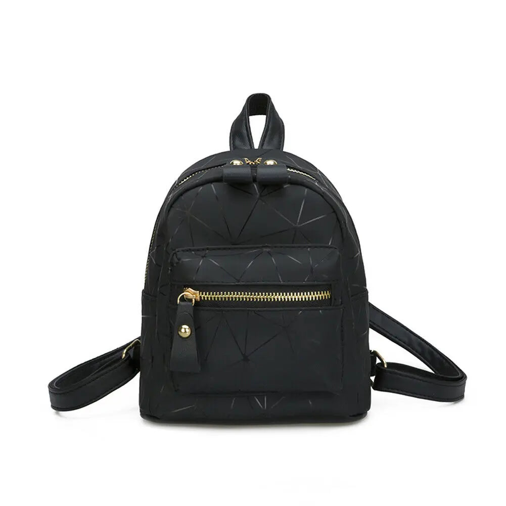 Geometric Pattern Backpack Zipper Closure Waterproof Small Daypack