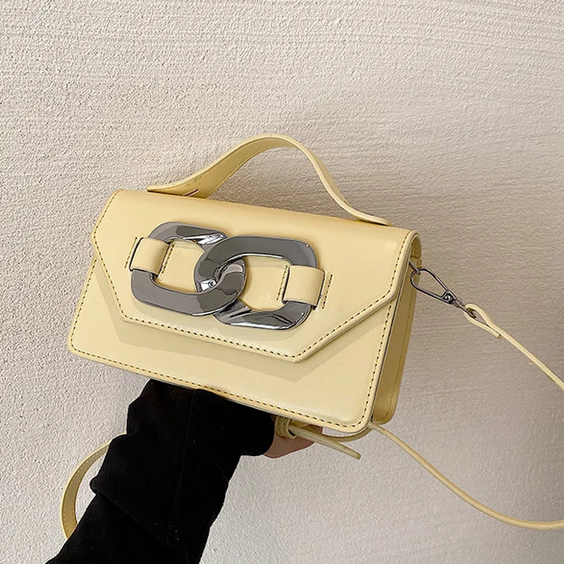 Vintage Small Square Bag Top Handle Shoulder Handbag