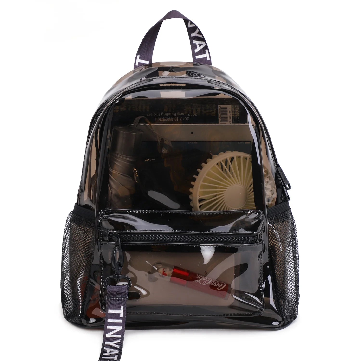 Clear PVC Women Backpack Transparent Solid Backpack Travel School Bag