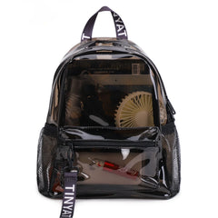 Clear PVC Women Backpack Transparent Solid Backpack Travel School Bag