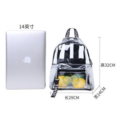 Clear PVC Women Backpack Transparent Solid Backpack Travel School Bag