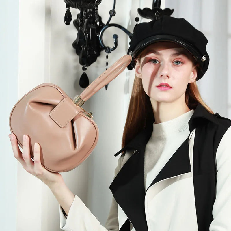 Retro Casual Handbag Shoulder Bag Mini Dumplings Tote Purse