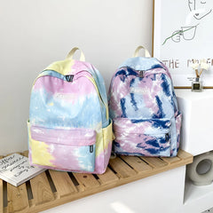Colorful Pattern School Shoulder Bag Teen Girls Zipper Backpack