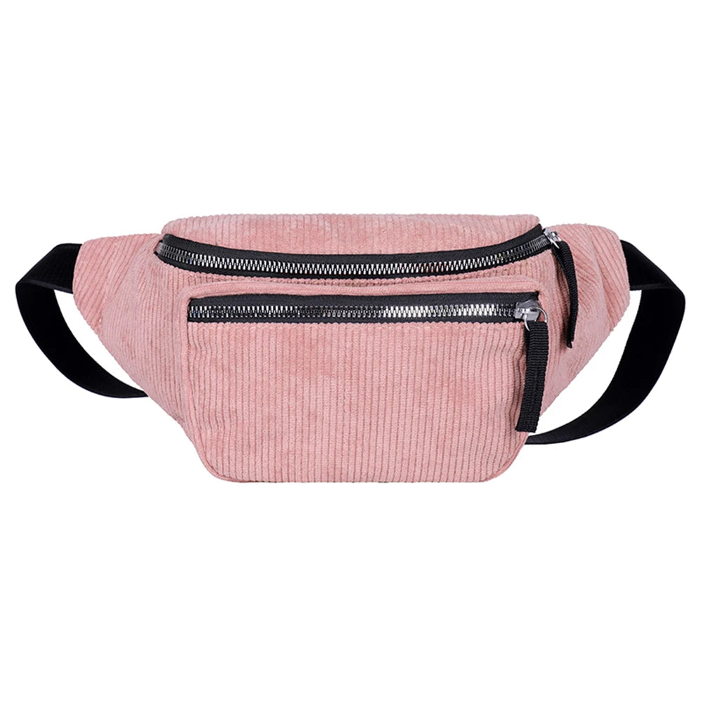 Corduroy Fanny Chest Pack Crossbody Bag Lightweight Daily
