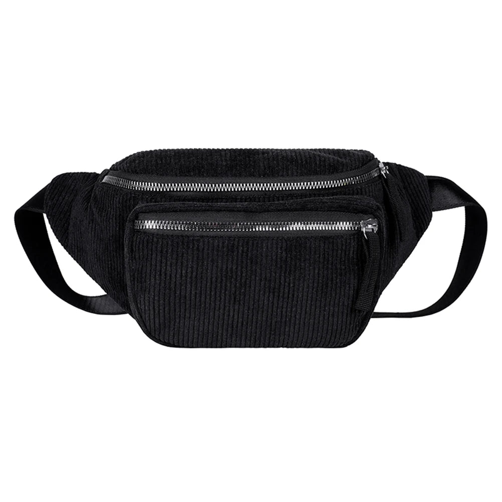 Corduroy Fanny Chest Pack Crossbody Bag Lightweight Daily