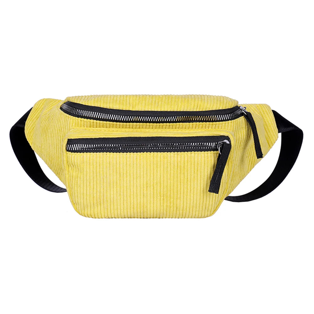 Corduroy Fanny Chest Pack Crossbody Bag Lightweight Daily