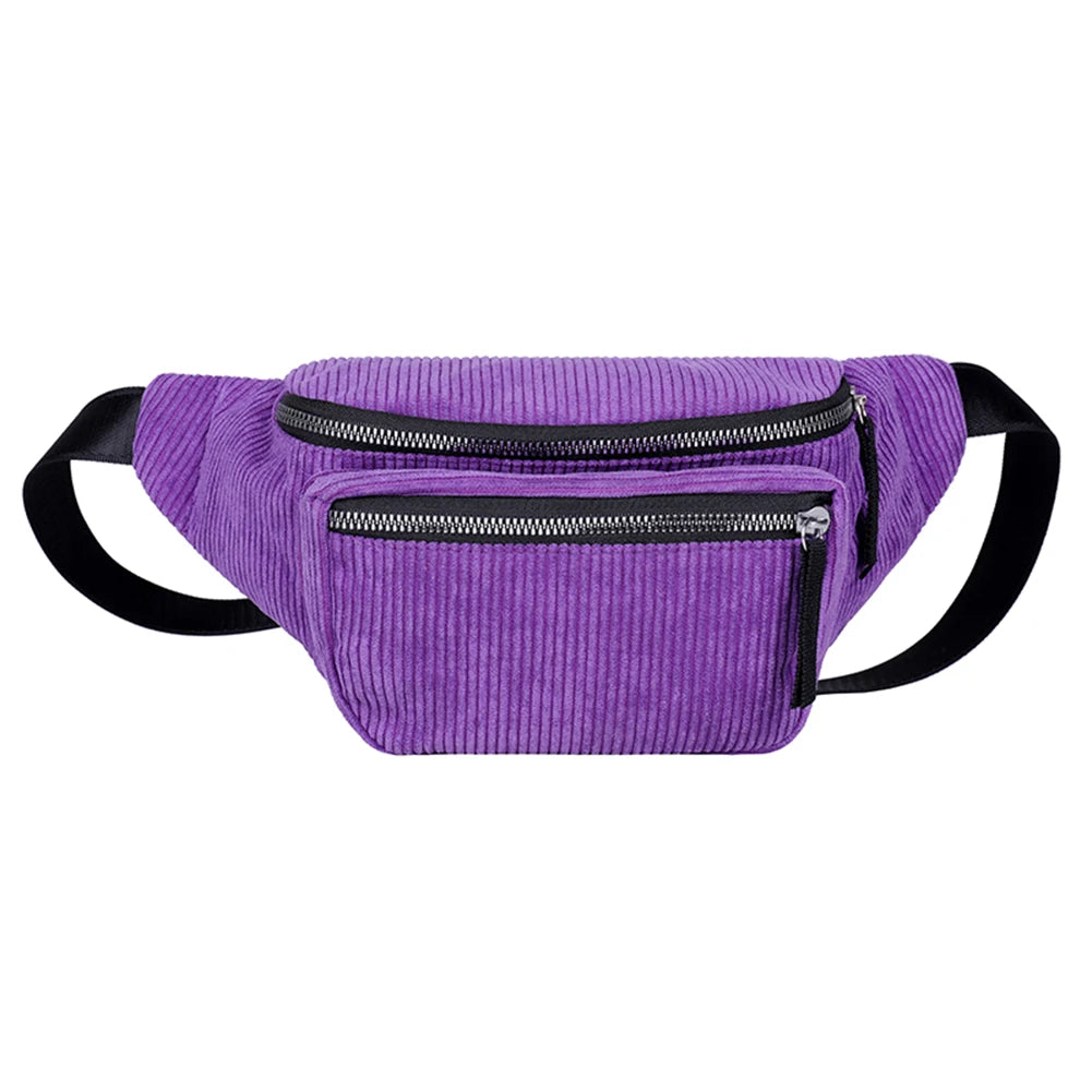 Corduroy Fanny Chest Pack Crossbody Bag Lightweight Daily